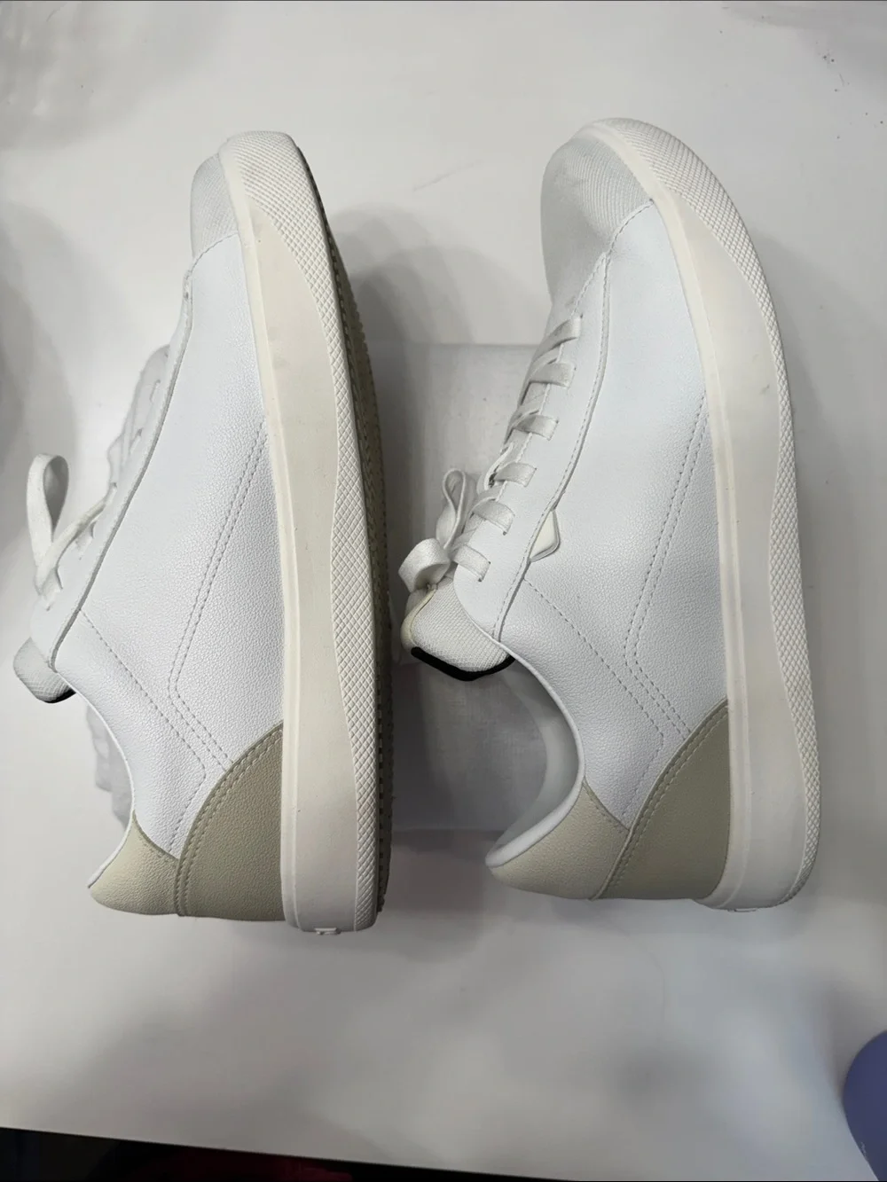 Vessi Women’s Soho White Sneakers with Cream Heel Tab